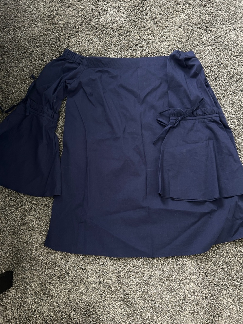 Market & Spruce Navy Off-the-Shoulder Mini Skirt with Tie Accent